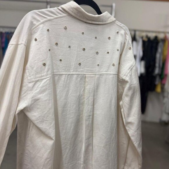 Embezzled White Denim Jacket - Picture 3 of 3